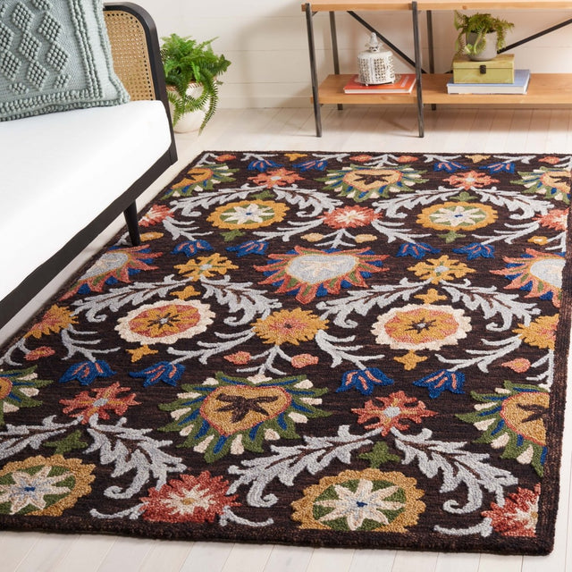 Safavieh Blossom Blm565T Brown/Orange Rug.