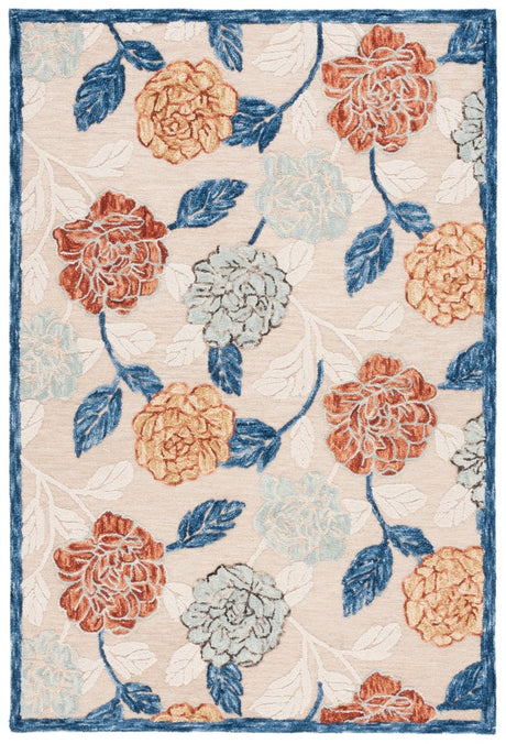 Safavieh Blossom Blm566B Beige/Red Rug.
