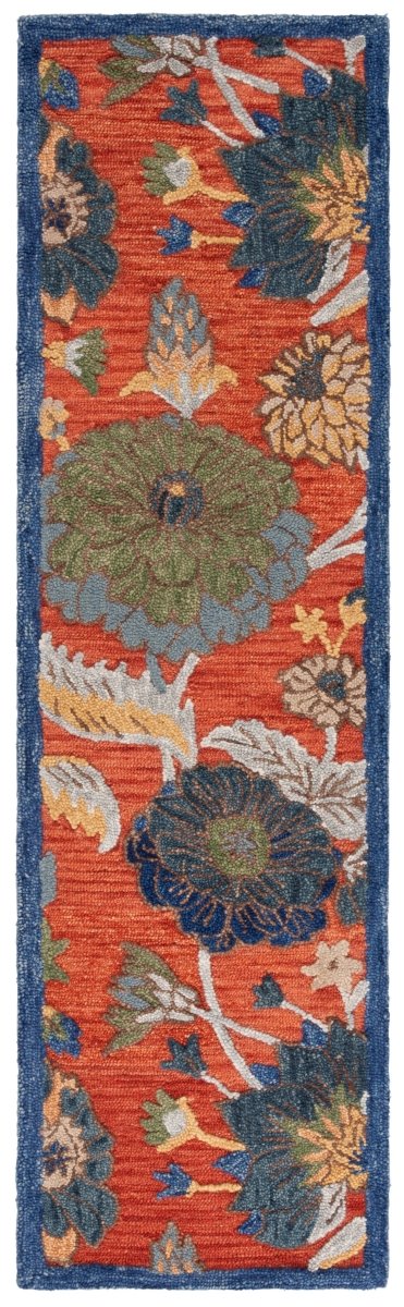 Safavieh Blossom Blm567P Orange/Blue Rug.