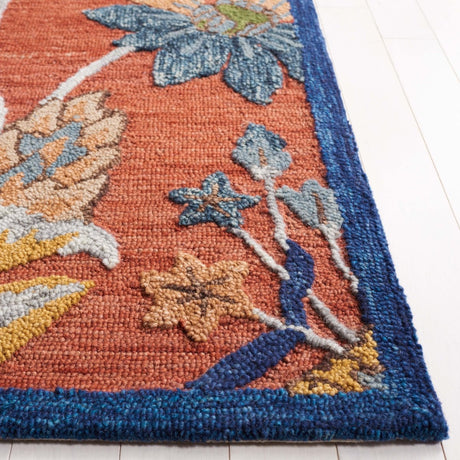 Safavieh Blossom Blm567P Orange/Blue Rug.