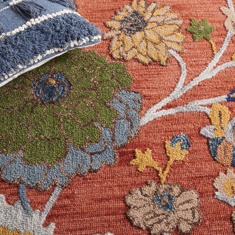 Safavieh Blossom Blm567P Orange/Blue Rug.