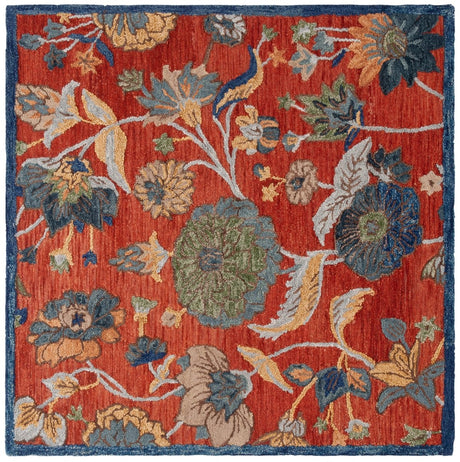 Safavieh Blossom Blm567P Orange/Blue Rug.