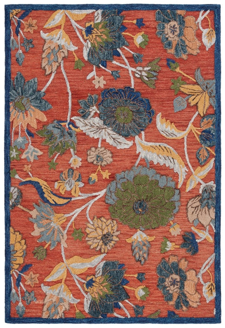 Safavieh Blossom Blm567P Orange/Blue Rug.