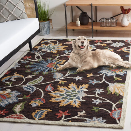 Safavieh Blossom Blm568T Brown/Yellow Rug.