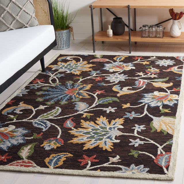 Safavieh Blossom Blm568T Brown/Yellow Rug.