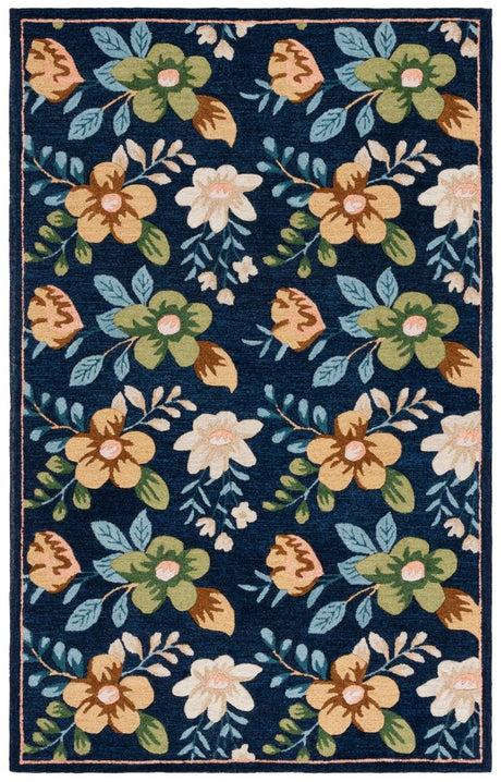 Safavieh Blossom Blm571N Navy/Green Rug.