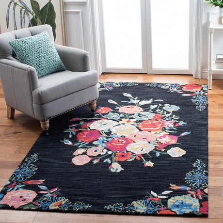 Safavieh Blossom Blm575Z Black/Pink Rugs.