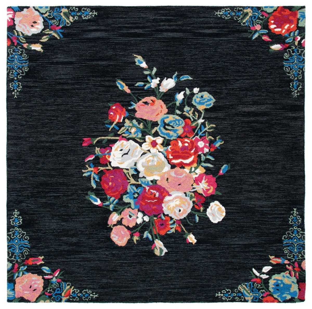 Safavieh Blossom Blm575Z Black/Pink Rugs.