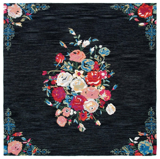 Safavieh Blossom Blm575Z Black/Pink Rugs.