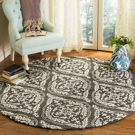 Safavieh Blossom Blm602H Charcoal / Ivory Rugs - Safavieh - blm602h - 6sq