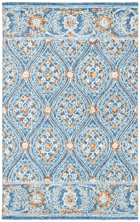 Safavieh Blossom Blm605N Navy/Yellow Rugs.