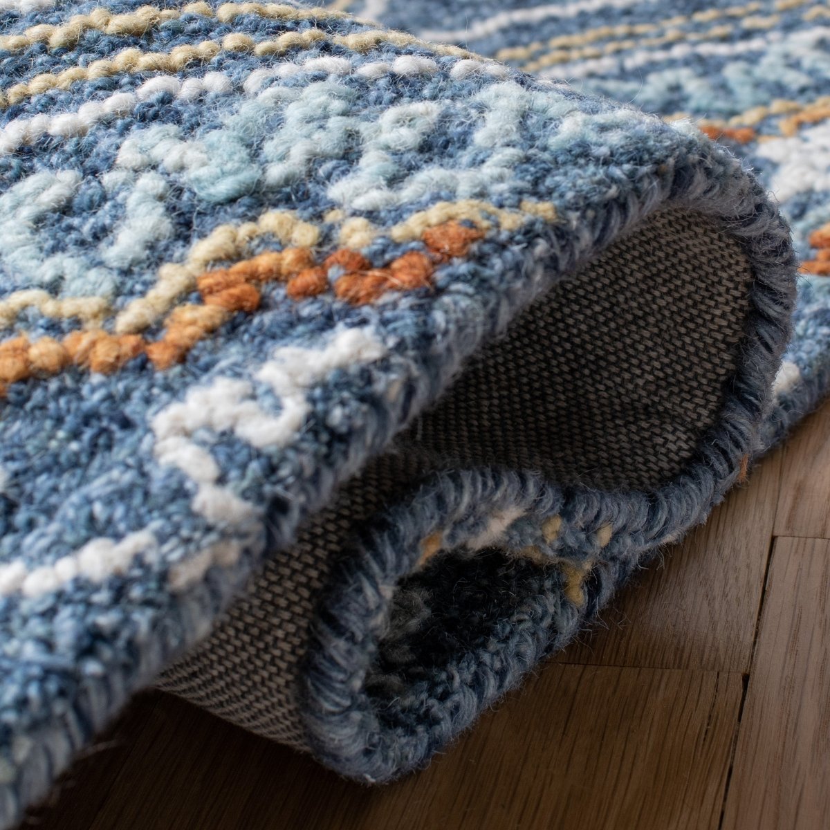 Safavieh Blossom Blm605N Navy/Yellow Rugs.