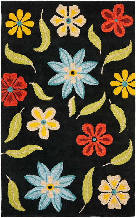 Safavieh Blossom Blm678B Black / Multi Rugs.