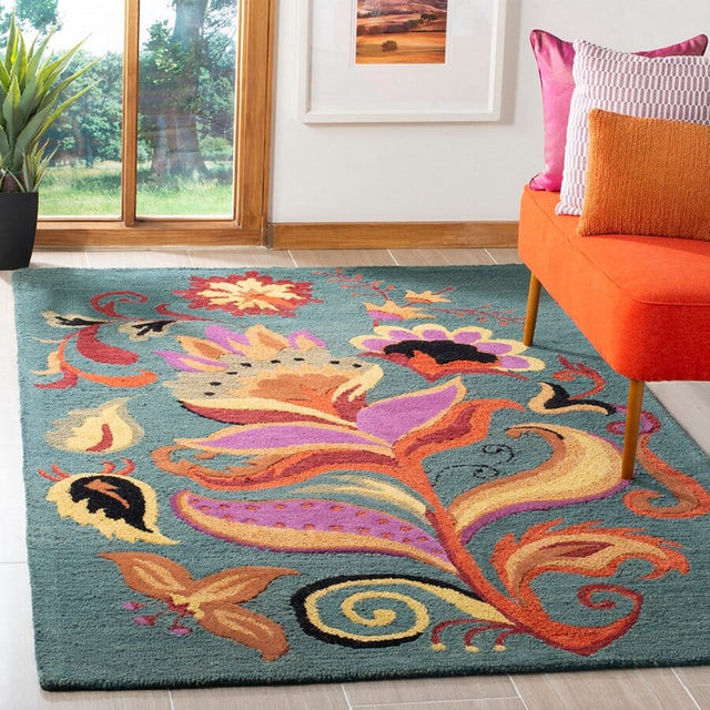 Safavieh Blossom Blm679A Blue / Multi Rugs.