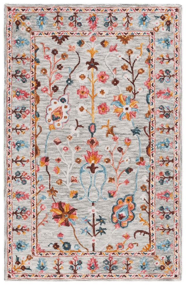 Safavieh Blossom Blm685F Grey/Red Rug.