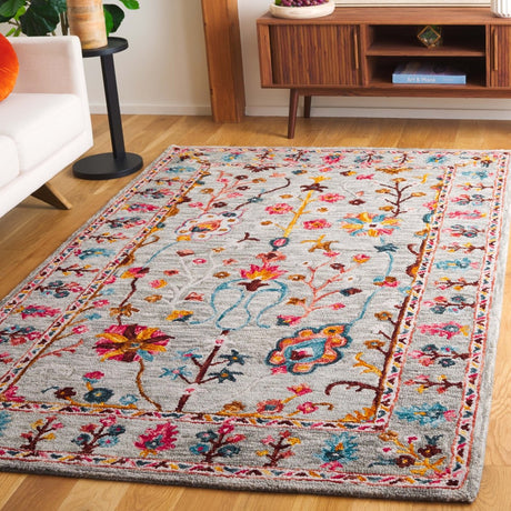 Safavieh Blossom Blm685F Grey/Red Rug - Safavieh - blm685f - 3