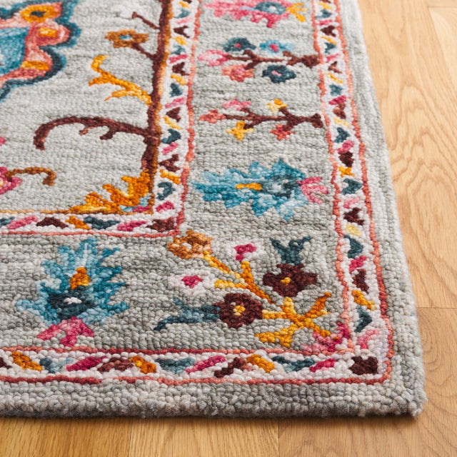 Safavieh Blossom Blm685F Grey/Red Rug.