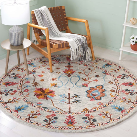 Safavieh Blossom Blm685F Grey/Red Rug - Safavieh - blm685f - 6r