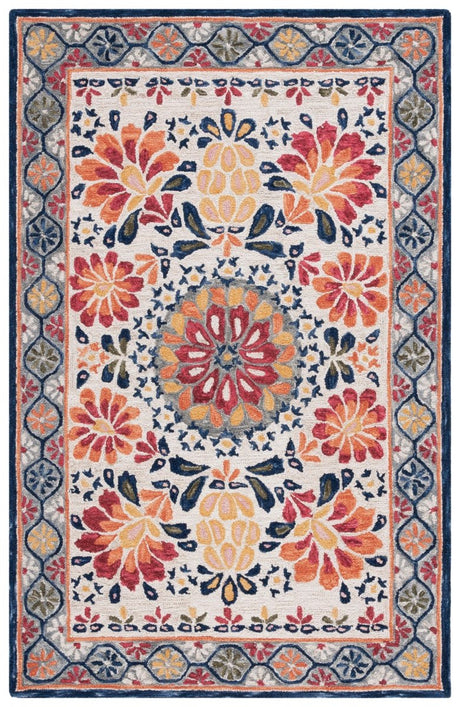 Safavieh Blossom Blm687A Ivory/Red Rug - Safavieh - blm687a - 3