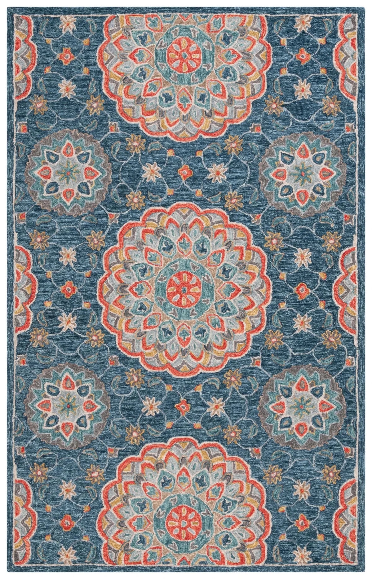 Safavieh Blossom 4'-0" x 6'-0" Rug in Blue / Red