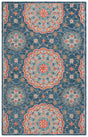 Safavieh Blossom 4'-0" x 6'-0" Rug in Blue / Red
