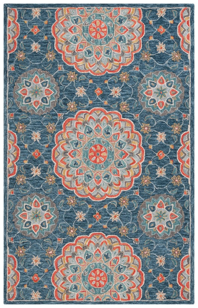 Safavieh Blossom Blm690M Blue/Red Rug - Safavieh - blm690m - 3