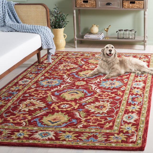 Safavieh Blossom Blm691Q Red/Green Rug.