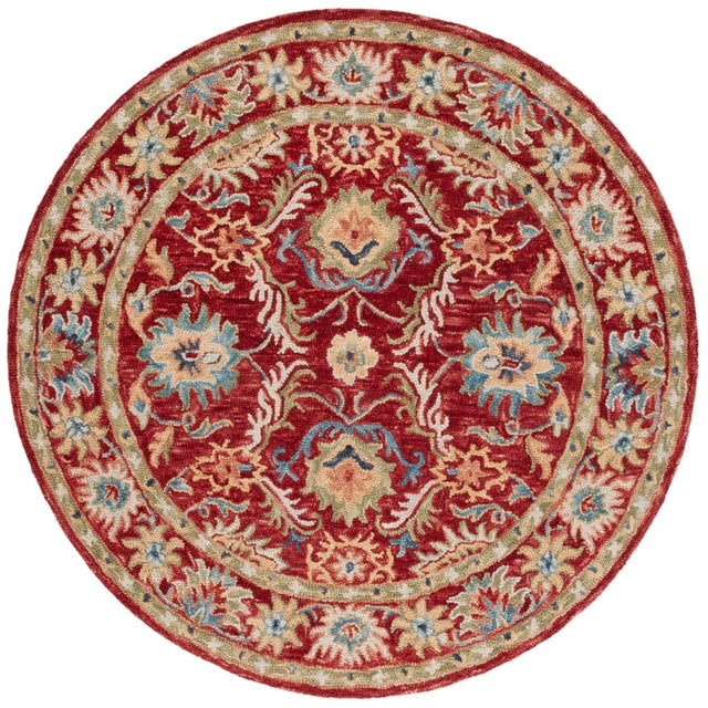 Safavieh Blossom Blm691Q Red/Green Rug.