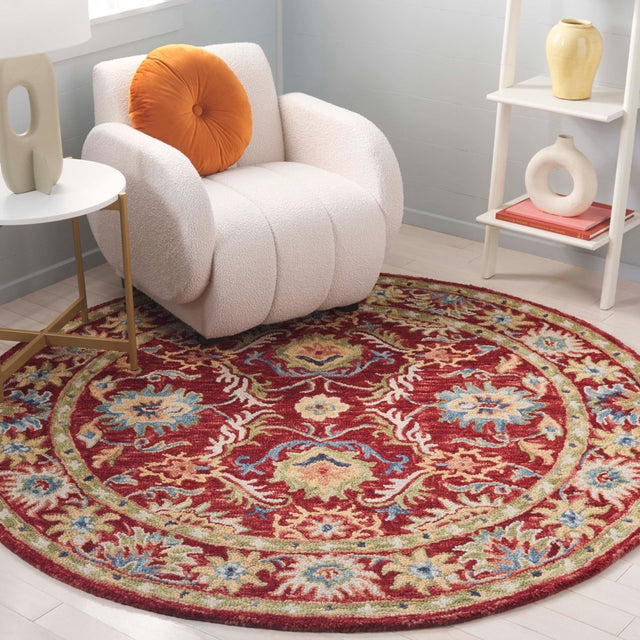 Safavieh Blossom Blm691Q Red/Green Rug.