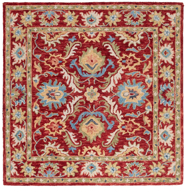 Safavieh Blossom Blm691Q Red/Green Rug.