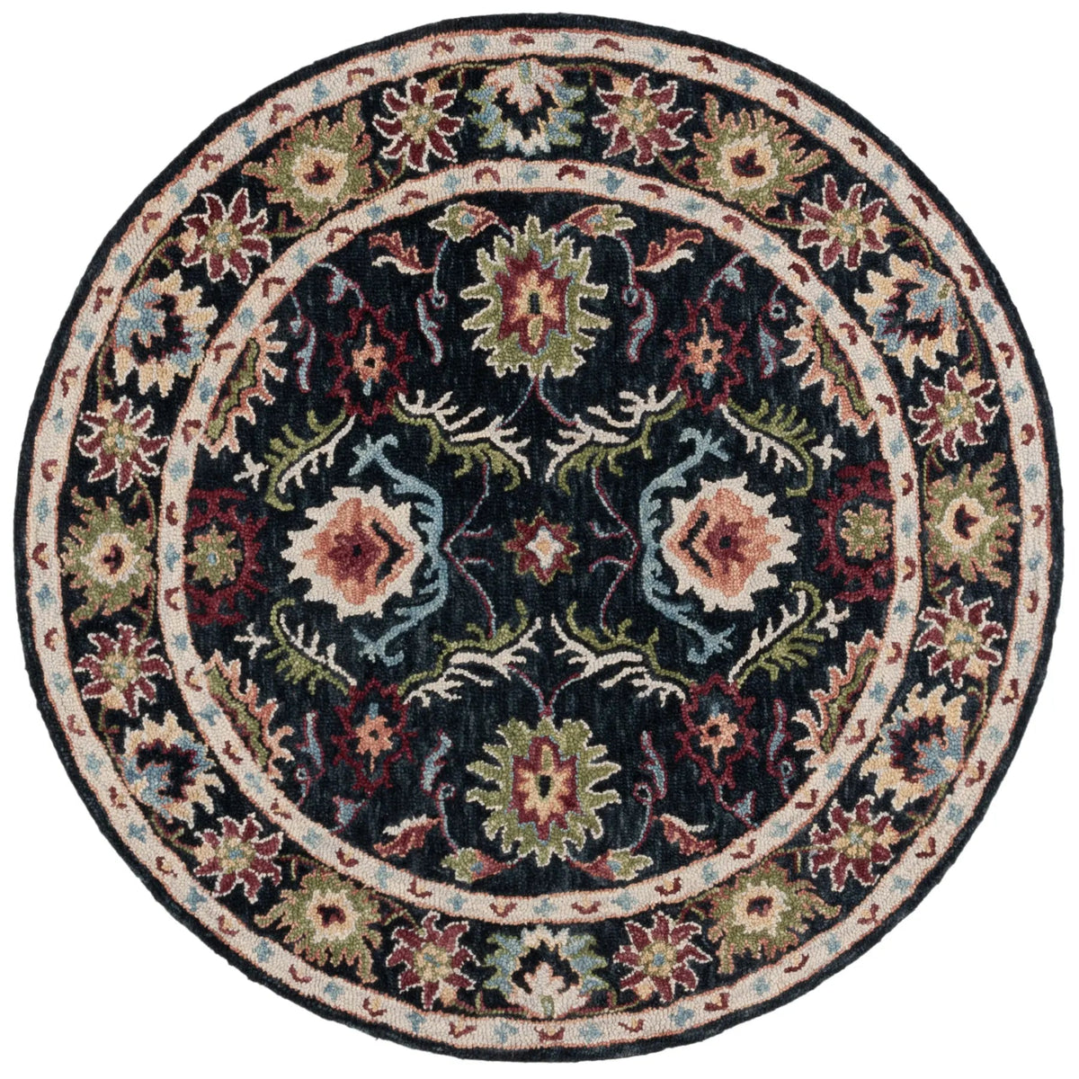 Safavieh Blossom 6'-0" x 6'-0" Rug in Black / Ivory