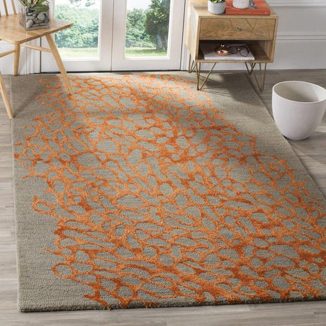 Safavieh Blossom Blm695C Grey / Orange Rugs - Safavieh - blm695c - 4