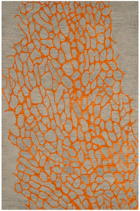 Safavieh Blossom Blm695C Grey / Orange Rugs - Safavieh - blm695c - 6r