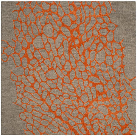 Safavieh Blossom Blm695C Grey / Orange Rugs - Safavieh - blm695c - 6sq