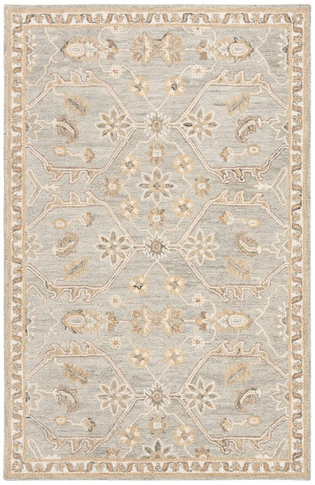 Safavieh Blossom Blm701M Slate / Beige Rugs - Safavieh - blm701m - 4