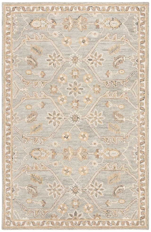 Safavieh Blossom Blm701M Slate / Beige Rugs - Safavieh - blm701m - 4