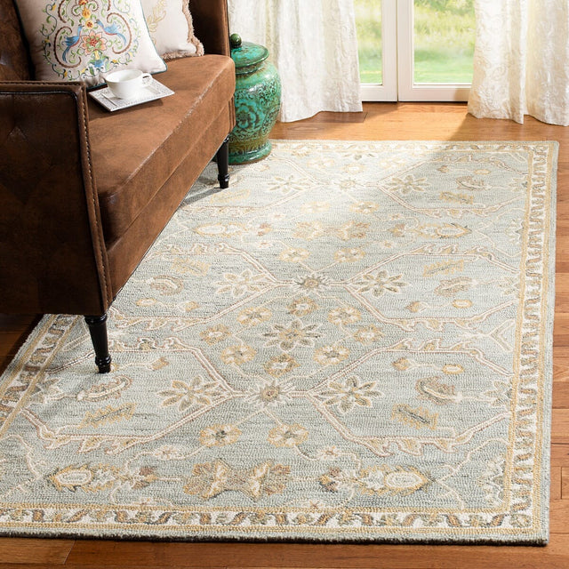 Safavieh Blossom Blm701M Slate / Beige Rugs - Safavieh - blm701m - 4