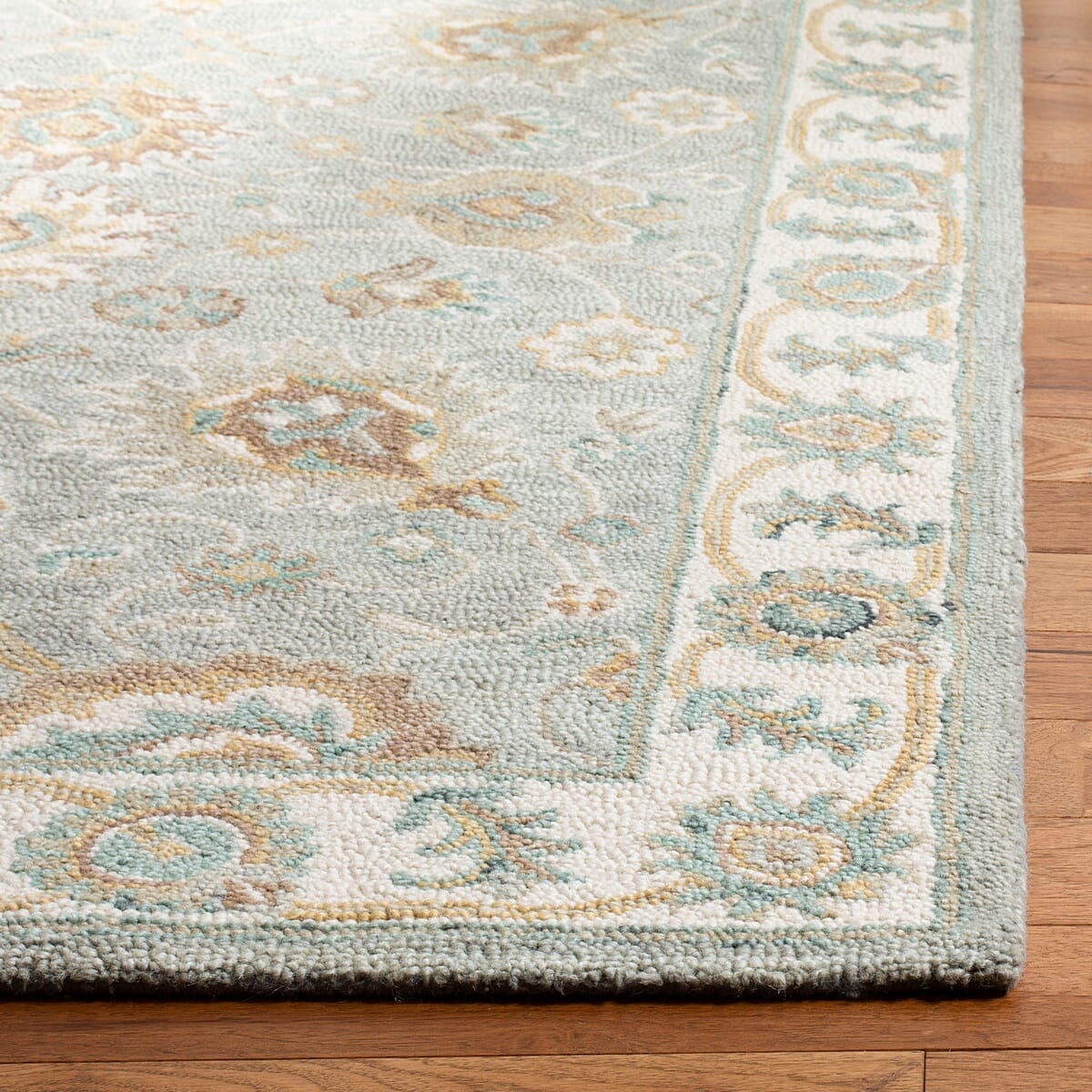 Safavieh Blossom Blm702M Aqua / Ivory Rugs.