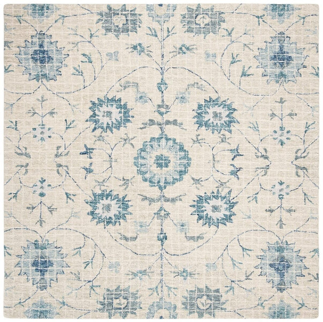 Safavieh Blossom Blm812F Silver / Blue Rugs.