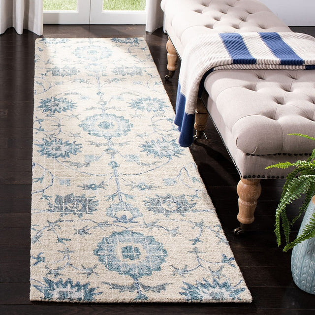 Safavieh Blossom Blm812F Silver / Blue Rugs.