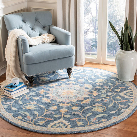 Safavieh Blossom Blm813N Navy / Multi Rugs - Safavieh - blm813n - 6sq