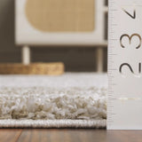 Safavieh Border & Stripe Shag 200 4'-5" x 6'-5" Rug in Ivory / Beige