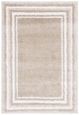 Safavieh Border & Stripe Shag 200 4'-5" x 6'-5" Rug in Beige / Ivory