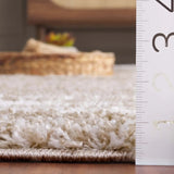 Safavieh Border & Stripe Shag 200 4'-5" x 6'-5" Rug in Beige / Ivory