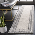 Safavieh Border & Stripe Shag 200 2'-2" x 8'-0" Rug in Ivory / Grey