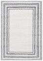 Safavieh Border & Stripe Shag 200 4'-5" x 6'-5" Rug in Ivory / Grey