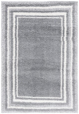 Safavieh Border & Stripe Shag 200 4'-5" x 6'-5" Rug in Grey / Ivory