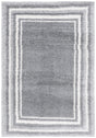 Safavieh Border & Stripe Shag 200 4'-5" x 6'-5" Rug in Grey / Ivory