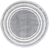 Safavieh Border & Stripe Shag 200 6'-7" x 6'-7" Rug in Grey / Ivory