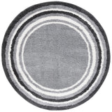 Safavieh Border & Stripe Shag 200 6'-7" x 6'-7" Rug in Grey / Black